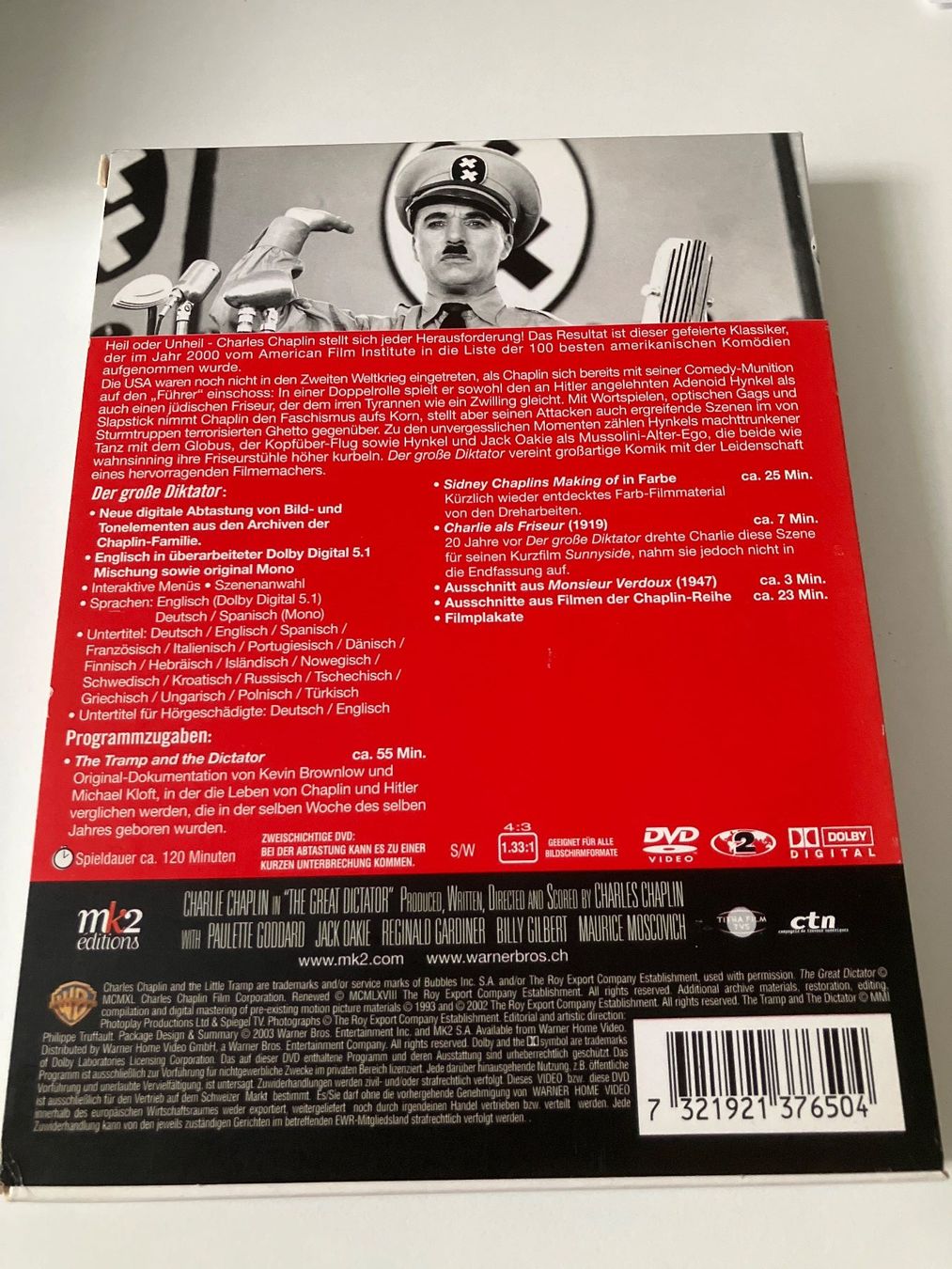 Alle DVDs: Charlie Chaplin - Der große Diktator (2DVDs) – Gebraucht aus Arbon von HelFer01 1