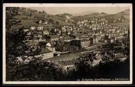 AK St. Gallen, Totalansicht mit Scheffelstein und Säntiskett