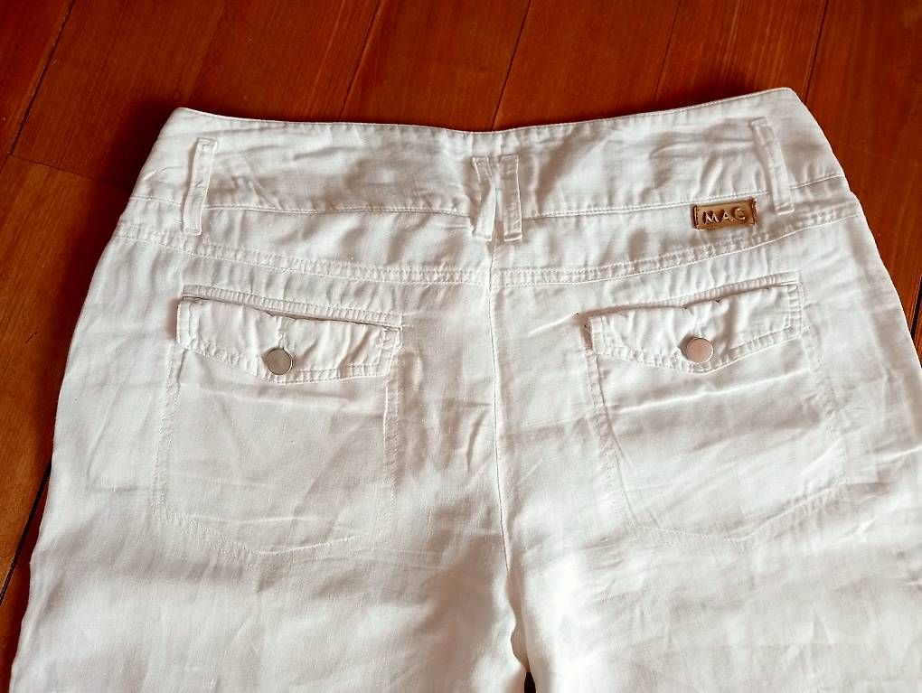 Pantaloni: Leinenhose weiss von MAC – Usato da Waldenburg venduto da DorineS 1