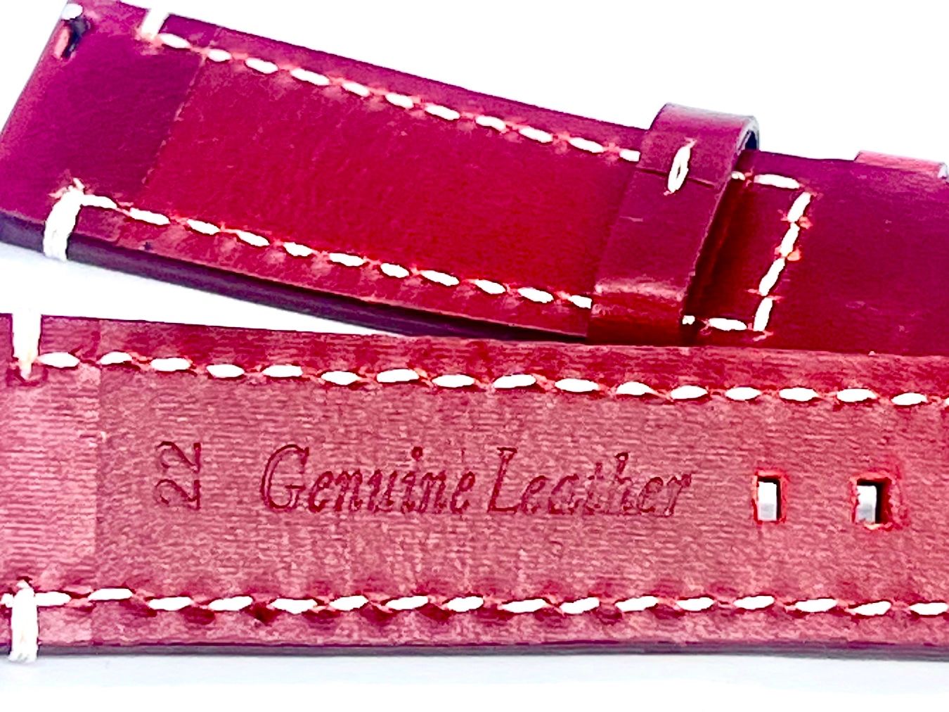 Bracciali & Braccialetti: Lederarmband rot 22 mm Quick Release ungetragen – Nuovo (secondo la descrizione) da Düdingen venduto da Onkel.Friedrich 1
