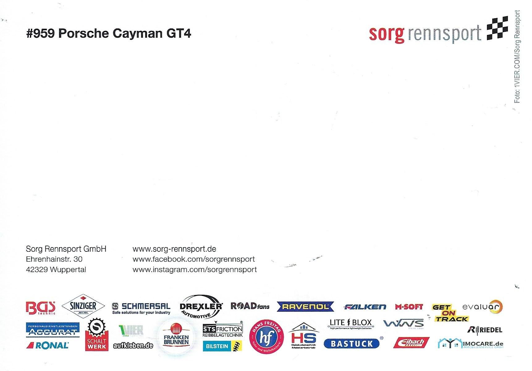 Autografi: Patrick Grütter CH, Porsche, NLS – Usato da Aarburg venduto da Hktm 1