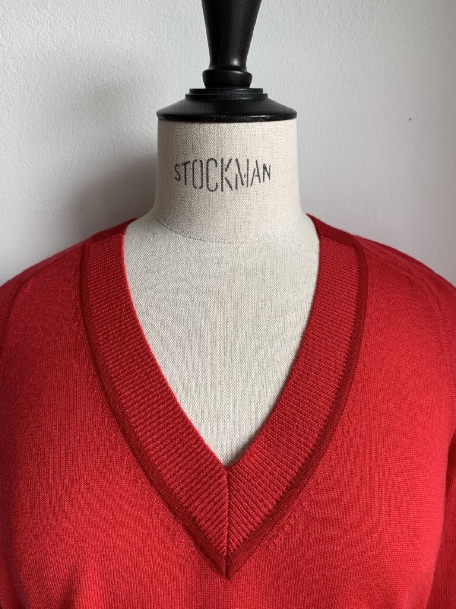 Pullover & Sweatshirts: RAG and BONE N.Y.: Roter Merino-Pullover mit V-Ausschnitt, S – Neu (gemäss Beschreibung) aus Luzern von designluzern 1