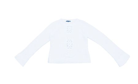 Pullover Vintage Strick Optik weiss Grösse M L