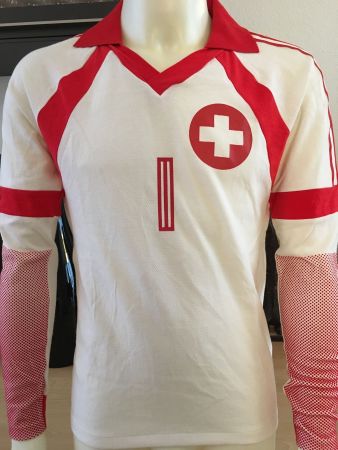 SCHWEIZ NATI # 1 TRIKOT ADIDAS 70ER JAHRE MAILLOT SUISSE M