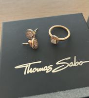Thomas Sabo Set, Ring & Ohrringe Roségold mir Rosenquarz