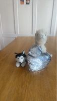 Kuscheltiere Lama und Hund mit Wendepailetten Herz