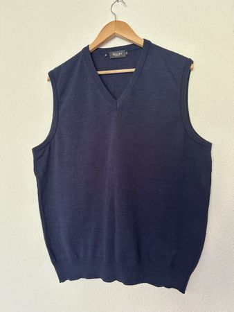 Gilet Maerz en laine mérinos, taille 54 (XL), bleu marine