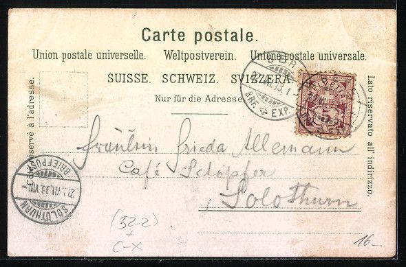 Cartoline postali: Litho Neuchatel, Lac de Neuchatel et les – Usato da Berlin venduto da bartko-reher 1