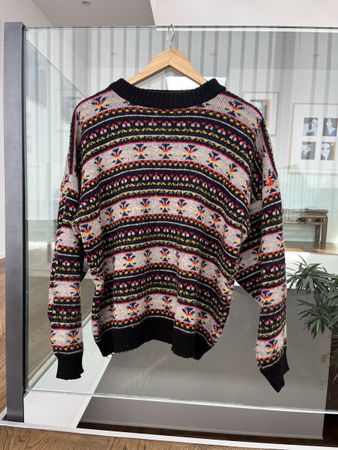 Vintage Strickpullover Gr. M Fair Isle Muster Wolle