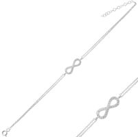 Armband Infinity Zirkonia 925 Silber zart filigran Unendlich