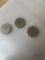 3 Schweizer 2 Franken Münzen Jahrgang 1968 