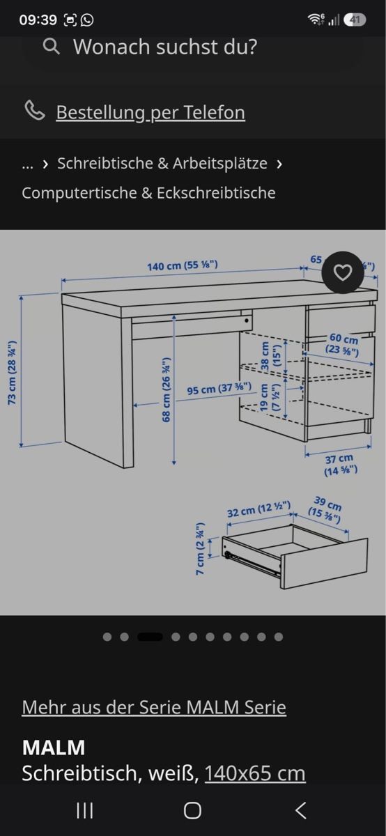 Scrivanie: Schreibtisch MALM Ikea – Usato da Seengen venduto da nad_cn92 8
