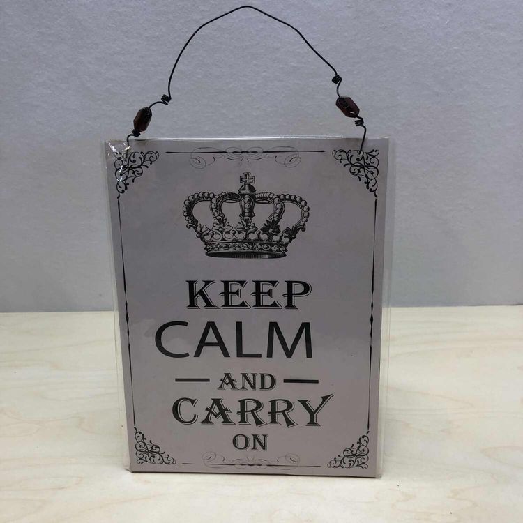 Blechschild Spruch 20x30cm Keep calm and drum on