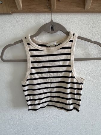 H&M White and blank strips tank top
