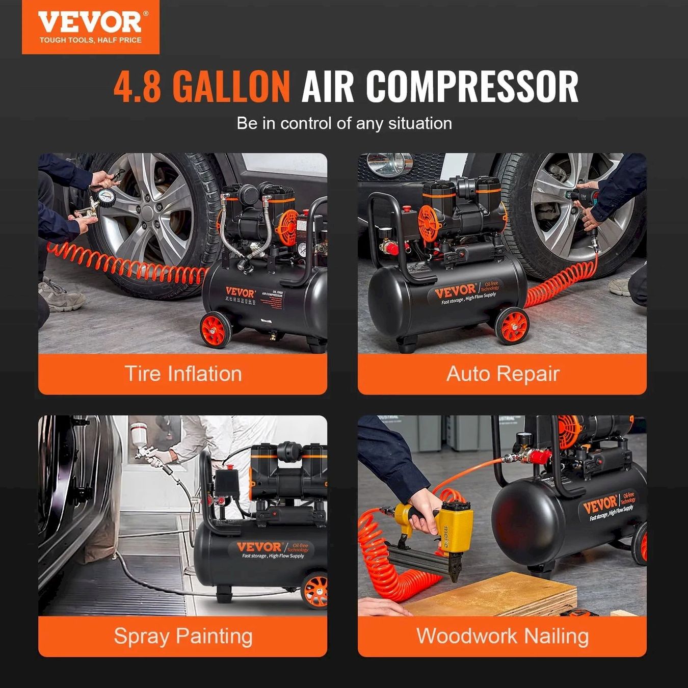 Compresseurs: VEVOR 2-900F18 Flüsterkompressor 8bar18L – Neuf avec emballage d'origine à Bottighofen par zaap 5