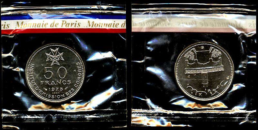 Tutti le monete: Komoren, 50 Francs 1975, ESSAI – Usato da Chiasso venduto da Novamarketing