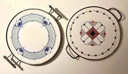 2 X KUCHENPLATTEN, ART DÉCO, VINTAGE, TORTENPLATTEN, 1920/30