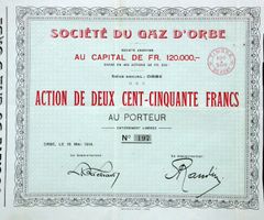 Société du Gaz d'Orbe SA, Orbe - 1914