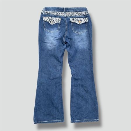 Ana Y2K vintage glitter wide leg jeans retro vintage hose