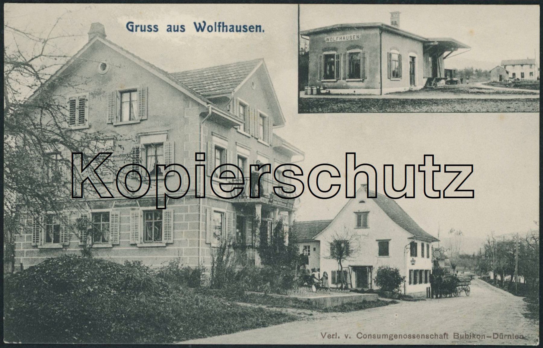 Cartoline postali: ZH Wolfhausen - Bahnhof - Bahn - Bubikon – Nuovo (secondo la descrizione) da Schindellegi venduto da stationary
