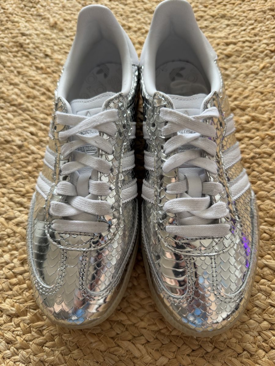 Damenschuhe: Adidas Samba Damen Sneaker Silber – Gebraucht aus Alosen von .AMEA. 5