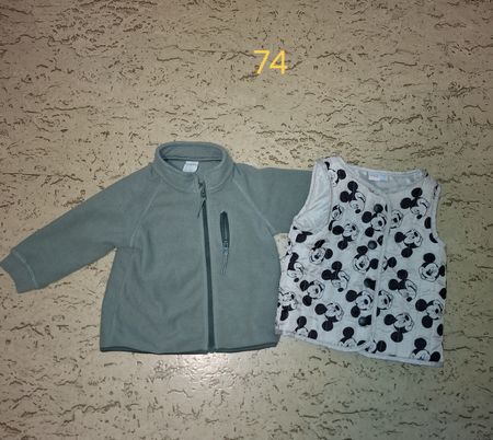 Fleecejacke und Mickey Weste Gr. 74, guter Zustand