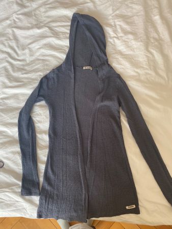 Cardigan avec capuche gris/bleu XS Double agent