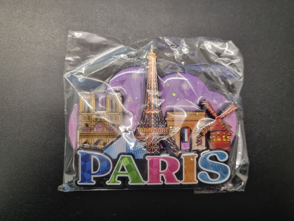 Eiffelturm Kühlschrankmagnet Paris - Souvenir Mit Baguette 7,5x4,5cm