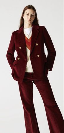 Damen Blazer Lacoste Cord Bordeaux Grösse 36 Neu