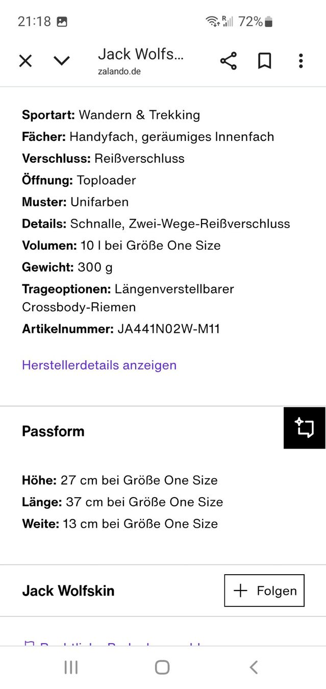 Jack Wolfskin Borse: Neue Jack Wolfskin Tasche – Nuovo (secondo la descrizione) da Interlaken venduto da mar_65xg 5