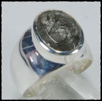 TOURMALINATED QUARTZ, Turmalin Quarz Ring 925 Silber