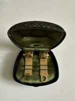 2 goldfarbene Manschetten-Knöpfe