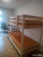 Bunk bed frame pine with 2 mattresses