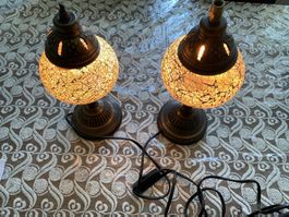 Vintage 2 Lampen aus Metall (Kupfer oder Messing) & Glass