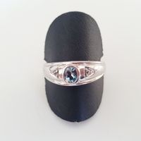 Elegante 925 Silberring mit Aquamarin Edelstein ?, Gr 20,1