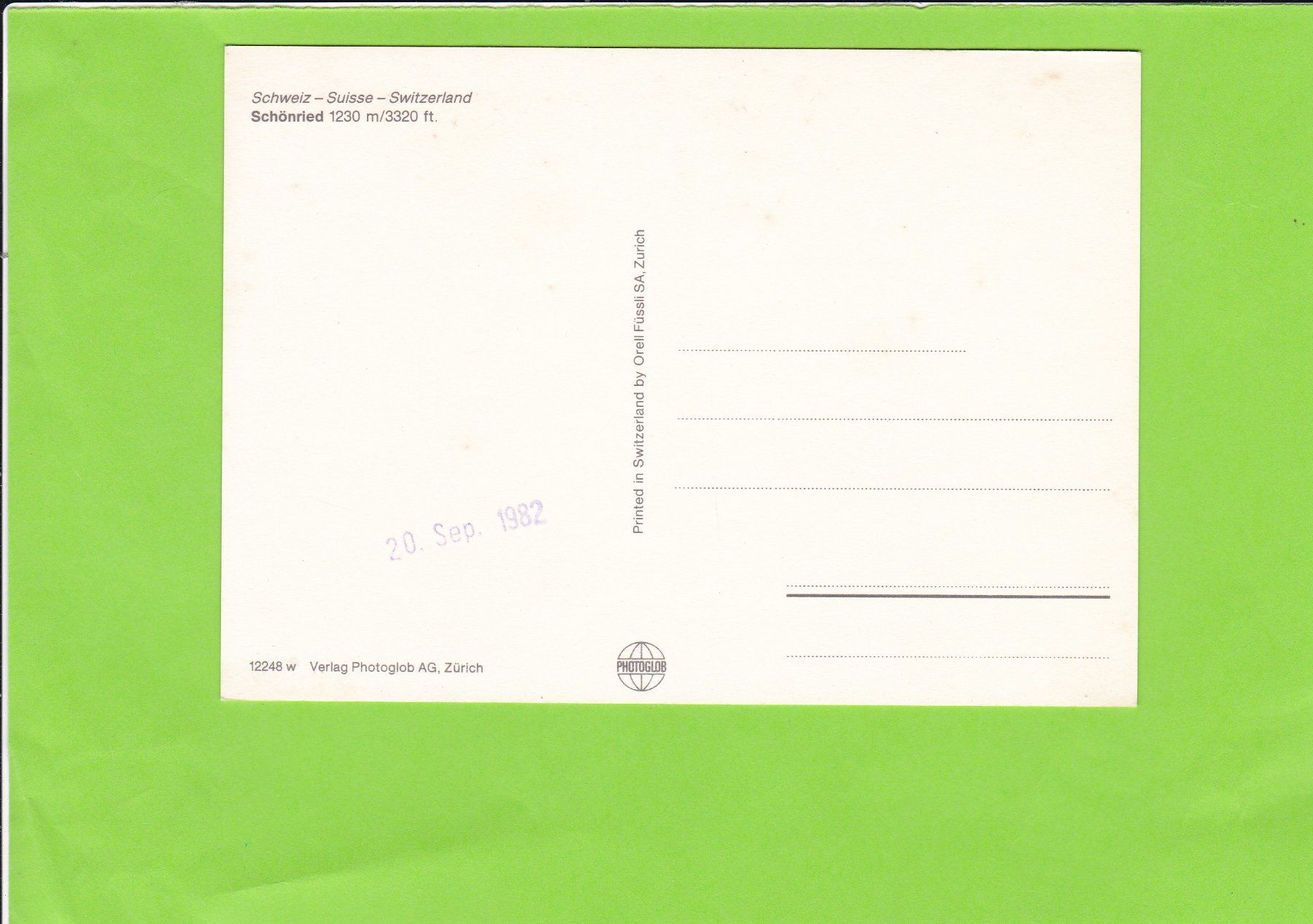 Cartoline postali: Schönried – Usato da St. Peterzell venduto da neckertal 1
