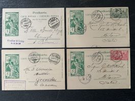 1900 Jubilé UPU 5 Ct Lot 4x Entier postal libraires