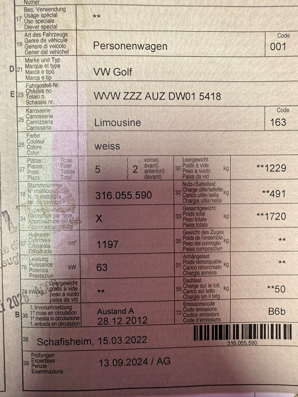 VW Automobili: VW Golf 1.2 TSI – Usato da Ebnat-Kappel venduto da ah-Auto-AG 9