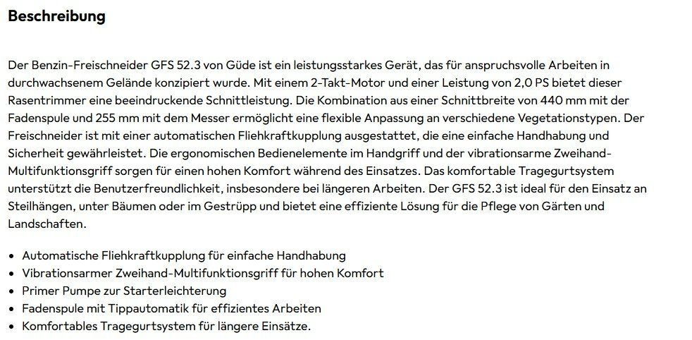 Alle Werkzeuge: Güde Freischneider GFS 52.3 – Gebraucht aus Menziken von GareDuNord 2