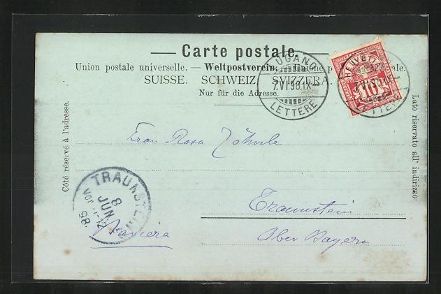 Cartoline postali: Mondschein-AK Lugano, Gesamtansicht – Usato da Berlin venduto da bartko-reher 1