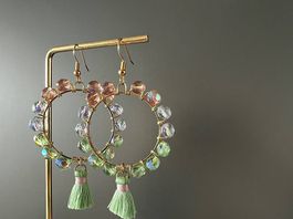 Creolen aus schönen Glasschliffperlen Swarovski Farben 