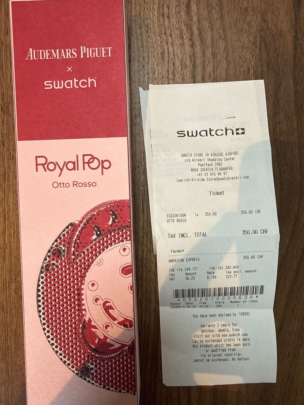 Swatch Montres: Swatch x AP Royal Pop OTTO ROSSO – Neuf avec emballage d'origine à Kloten par Yeti_2001 1