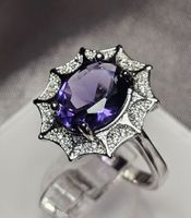 Ring mit funkelndem Zirkonia, 925 versilbert Gr. 8
