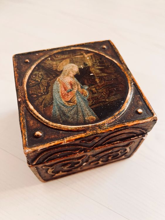 Alte Holz Schatulle Schachtel Box Sakral Religion JESUS (Gebraucht) in ...