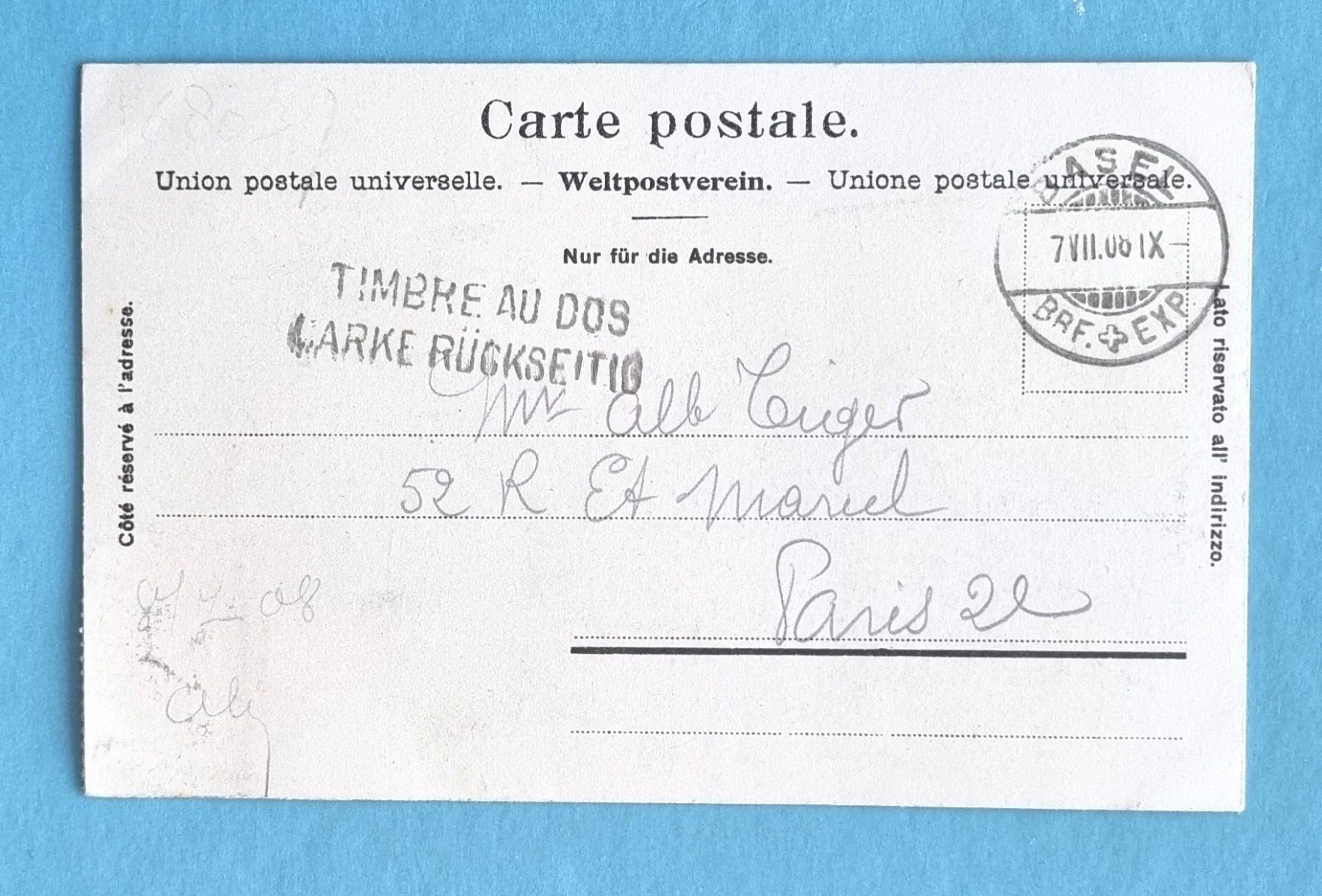 Cartoline postali: Olten - 1908 – Usato da Rothrist venduto da RROENK 1