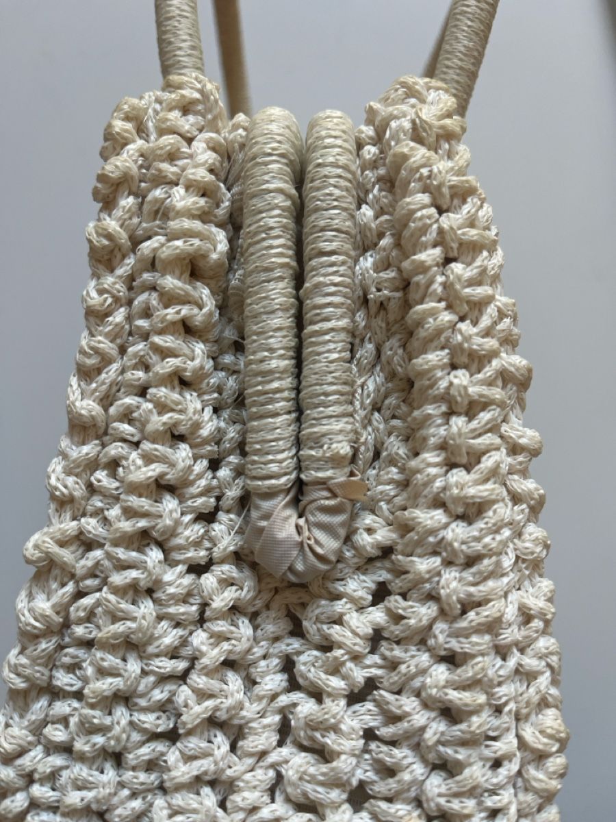 Borse da donna: Vintage Weiße Makramee-Handtasche – Usato da Riva San Vitale venduto da V.IP 7