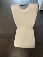 Freischwinger Stuhl weiss Kunstleder mit Metallgestell