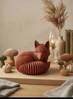  schlafender Fuchs | Geriffelte Deko-Figur