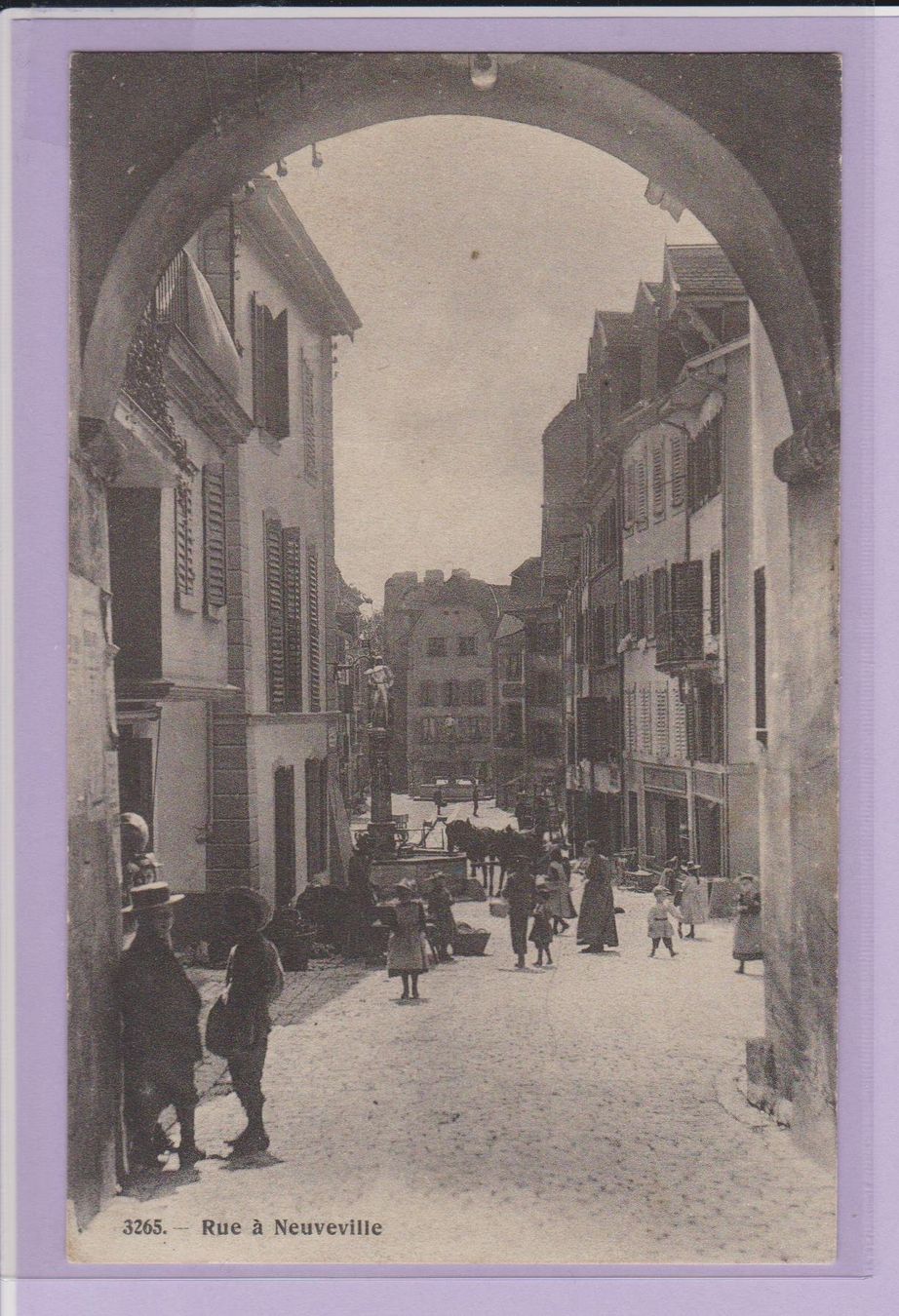 Cartoline postali: La Neuveville   :   alte Ansichtskarte und Stabstempel 1909 – Usato da Vitznau venduto da Ropaku