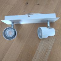 Deckenleuchte 2 Spots Weiss Metall GU10 LED Max 2x9W